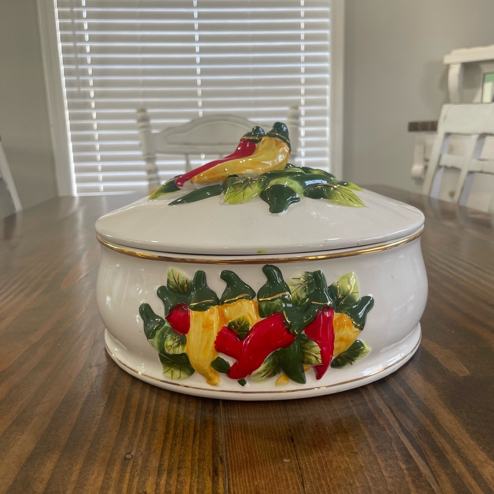 Vintage 3D Chili Pepper Tortilla Warmer Jar